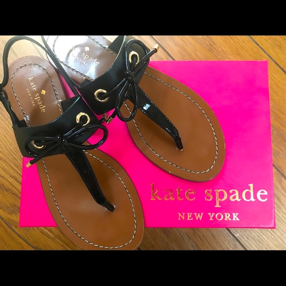 Kate Spade Black Carolina Sandals Size 9 - Picture 3 of 8
